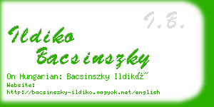 ildiko bacsinszky business card